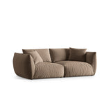Chris 4-Sitzer Sofa in Leinenoptik aus Samt (CasTau) in Light Brown, 260x100 cm – Bild 3