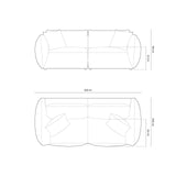 Chris 4-Sitzer Sofa in Leinenoptik aus Samt (CasTerr) in Terrakotta, 260x100 cm – Bild 2