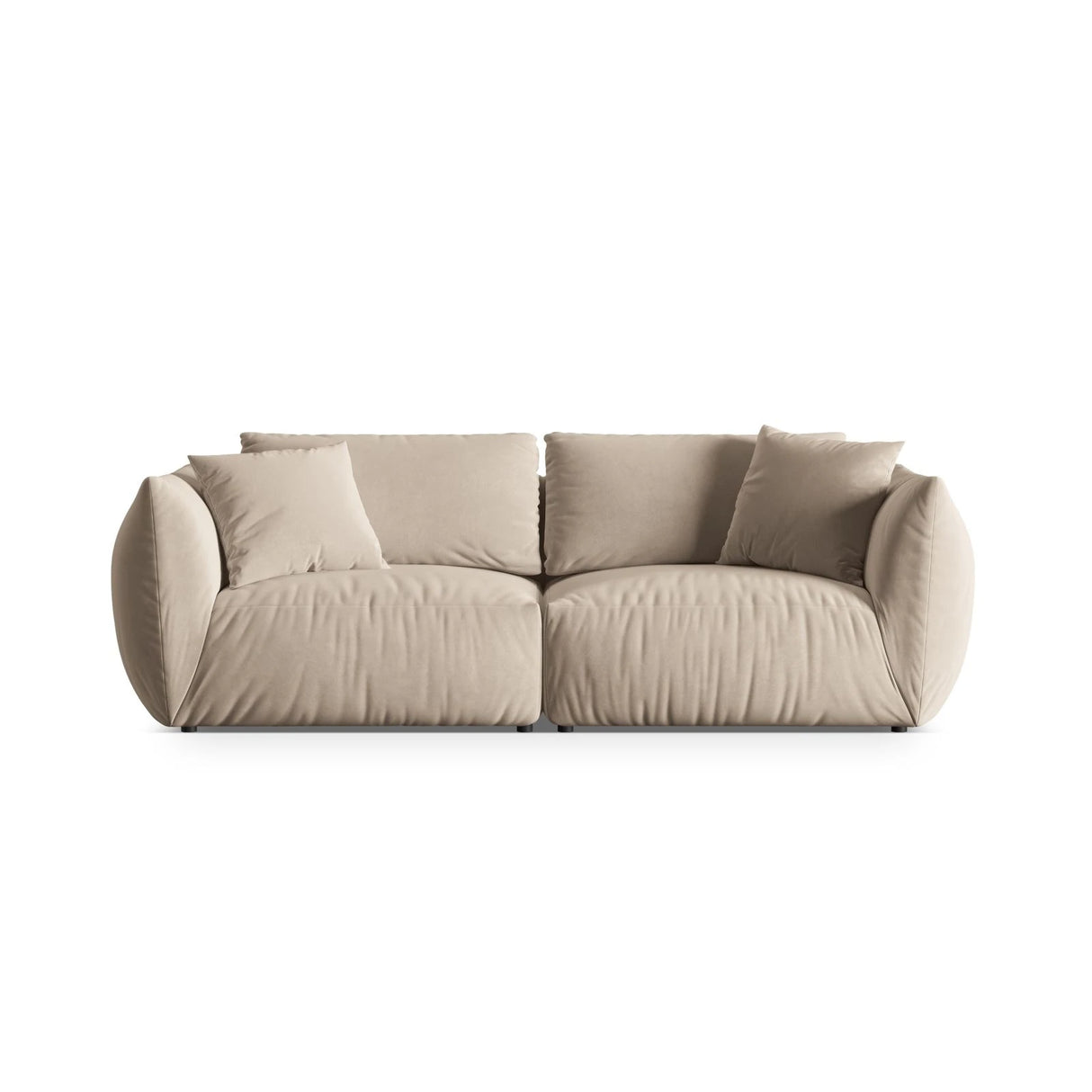 Chris 4-Sitzer Sofa in Leinenoptik aus Samt oder Strukturstoff, 260x100 cm – Bild 1