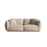 Chris 4-Sitzer Sofa in Leinenoptik aus Samt oder Strukturstoff, 260x100 cm – Bild 1