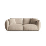 Chris 4-Sitzer Sofa in Leinenoptik aus Samt oder Strukturstoff, 260x100 cm – Bild 1