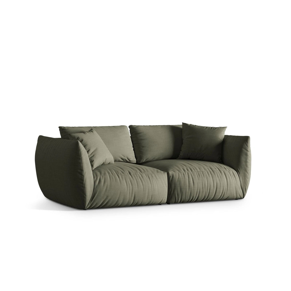 Chris 4-Sitzer Sofa in Leinenoptik aus Strukturierter Stoff (LIN81) in Muted Blue, 260x100 cm – Bild 3