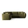 Chris 5-Sitzer Ecksofa Links, in Leinenoptik aus Samt (CasFor) in Light Green, 295x210 cm – Bild 1