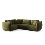 Chris 5-Sitzer Ecksofa Links, in Leinenoptik aus Samt (CasFor) in Light Green, 295x210 cm – Bild 4