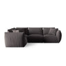 Chris 5-Sitzer Ecksofa Links, in Leinenoptik aus Samt (CasGraph) in Dunkelgrau, 295x210 cm – Bild 1