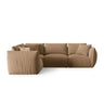 Chris 5-Sitzer Ecksofa Links, in Leinenoptik aus Samt (CasLio) in Sand, 295x210 cm – Bild 1