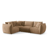Chris 5-Sitzer Ecksofa Links, in Leinenoptik aus Samt (CasLio) in Sand, 295x210 cm – Bild 4