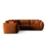 Chris 5-Sitzer Ecksofa Links, in Leinenoptik aus Samt (CasTerr) in Terrakotta, 295x210 cm – Bild 1