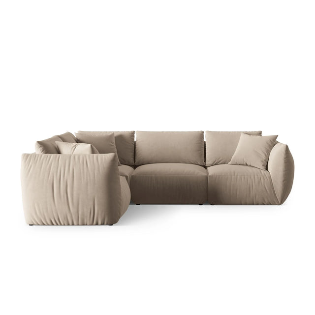 Chris 5-Sitzer Ecksofa Links, in Leinenoptik aus Samt oder Strukturstoff, 295x210 cm – Bild 1