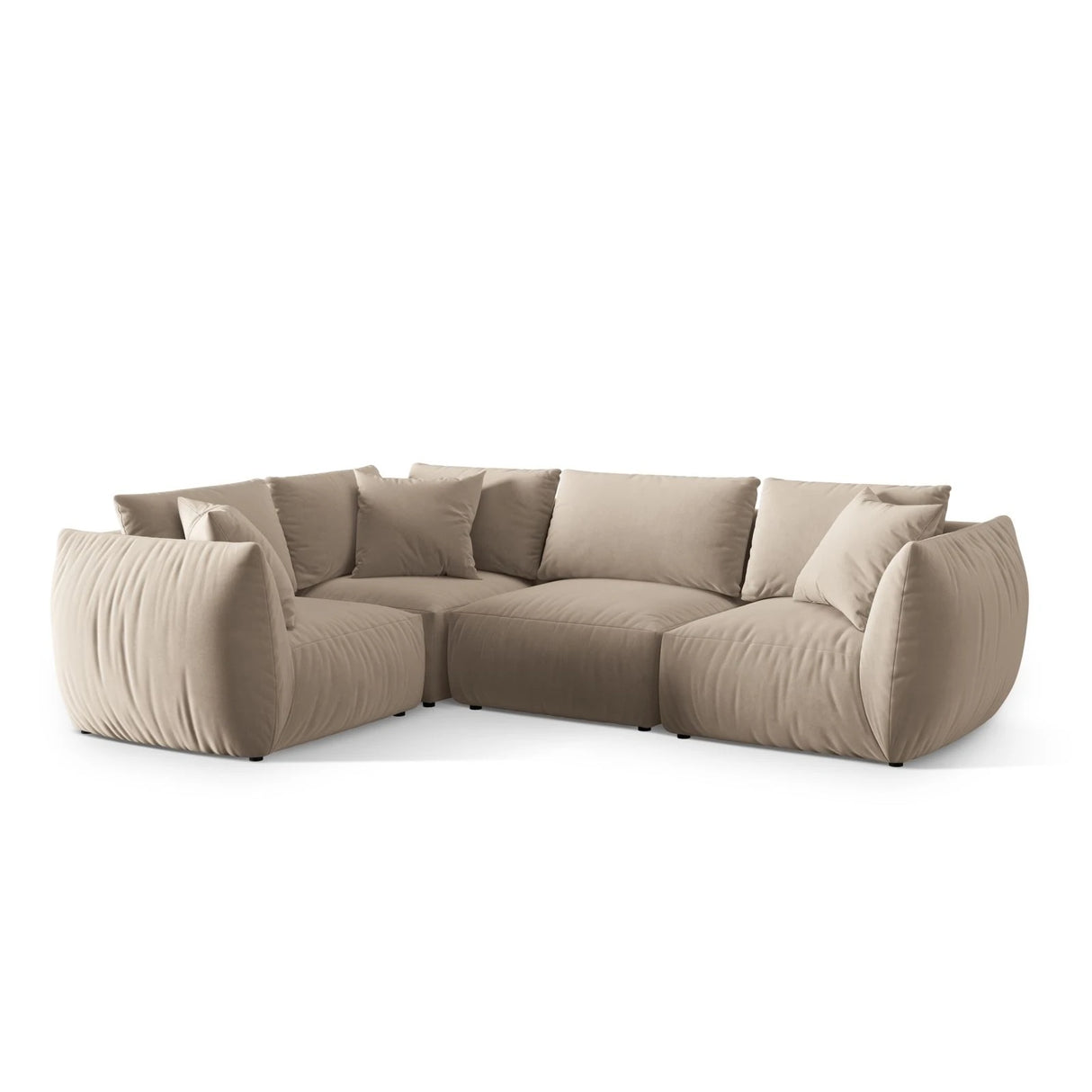Chris 5-Sitzer Ecksofa Links, in Leinenoptik aus Samt oder Strukturstoff, 295x210 cm – Bild 4