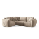 Chris 5-Sitzer Ecksofa Links, in Leinenoptik aus Samt oder Strukturstoff, 295x210 cm – Bild 4