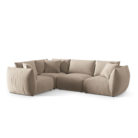 Chris 5-Sitzer Ecksofa Links, in Leinenoptik aus Samt oder Strukturstoff, 295x210 cm – Bild 4