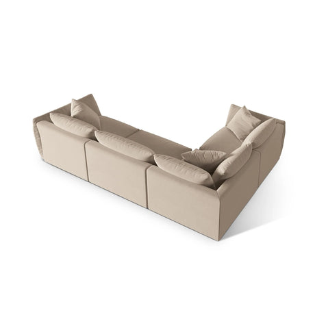 Chris 5-Sitzer Ecksofa Links, in Leinenoptik aus Samt oder Strukturstoff, 295x210 cm – Bild 5