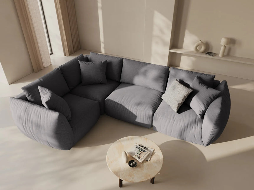 Chris 5-Sitzer Ecksofa Links, in Leinenoptik aus Strukturierter Stoff (LIN32) in Sand, 295x210 cm – Bild 2