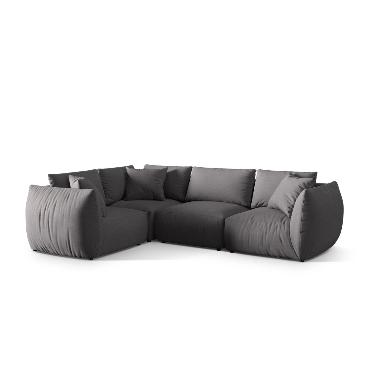 Chris 5-Sitzer Ecksofa Links, in Leinenoptik aus Strukturierter Stoff (LIN32) in Sand, 295x210 cm – Bild 4