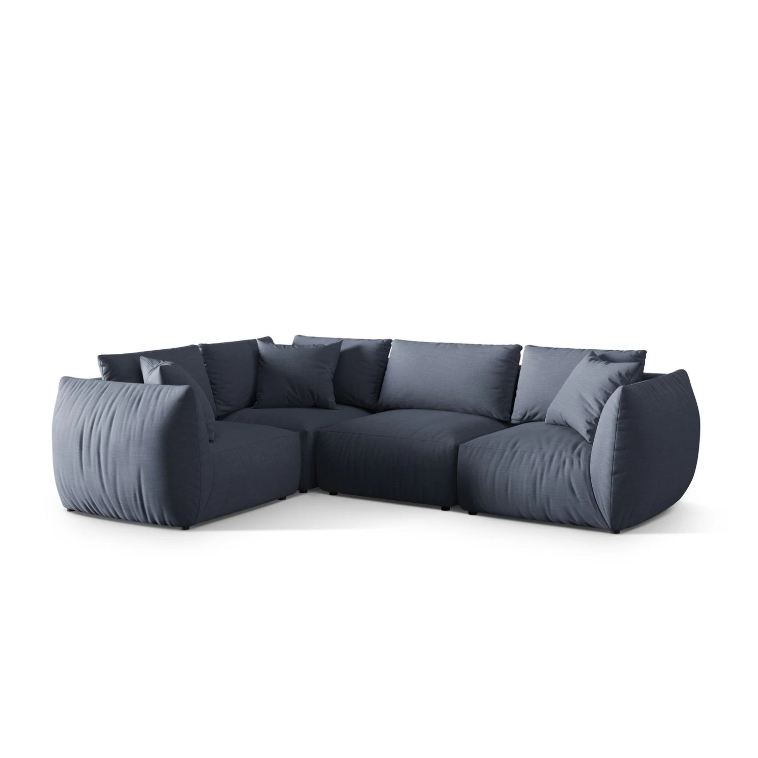 Chris 5-Sitzer Ecksofa Links, in Leinenoptik aus Strukturierter Stoff (LIN74) in Light Green, 295x210 cm – Bild 4
