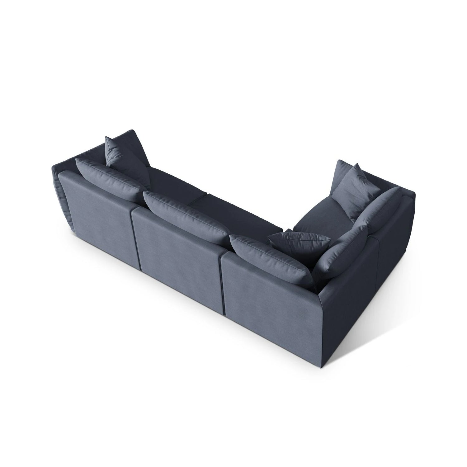 Chris 5-Sitzer Ecksofa Links, in Leinenoptik aus Strukturierter Stoff (LIN74) in Light Green, 295x210 cm – Bild 5