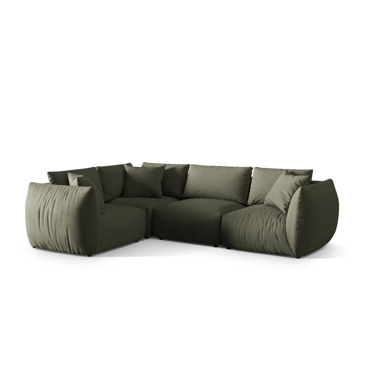 Chris 5-Sitzer Ecksofa Links, in Leinenoptik aus Strukturierter Stoff (LIN81) in Muted Blue, 295x210 cm – Bild 4