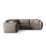 Chris 5-Sitzer Ecksofa Links, in Leinenoptik aus Strukturierter Stoff (LINS07) in Concrete, 295x210 cm – Bild 1