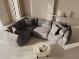 Chris 5-Sitzer Ecksofa Links, in Leinenoptik aus Strukturierter Stoff (LINS07) in Concrete, 295x210 cm – Bild 2