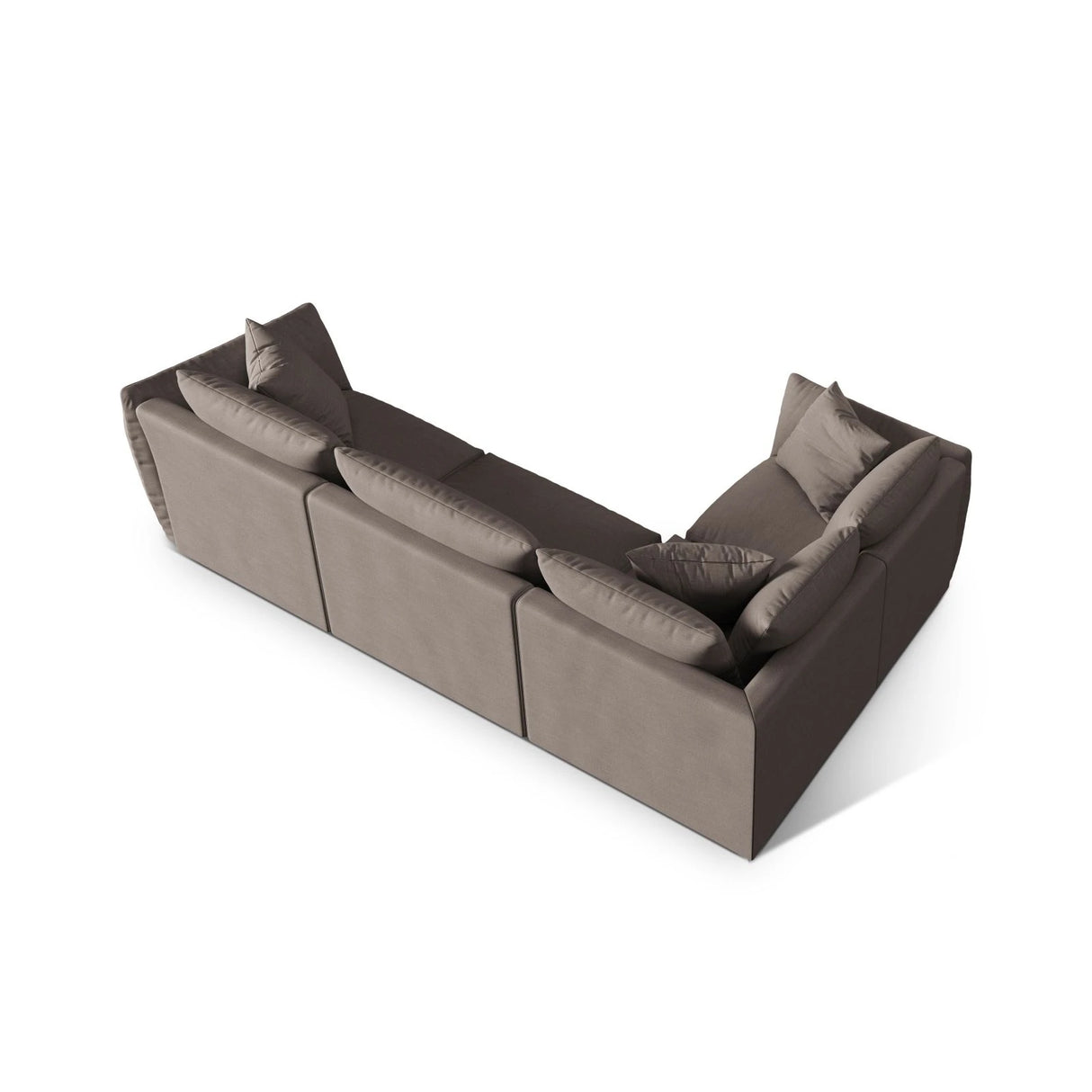 Chris 5-Sitzer Ecksofa Links, in Leinenoptik aus Strukturierter Stoff (LINS07) in Concrete, 295x210 cm – Bild 5