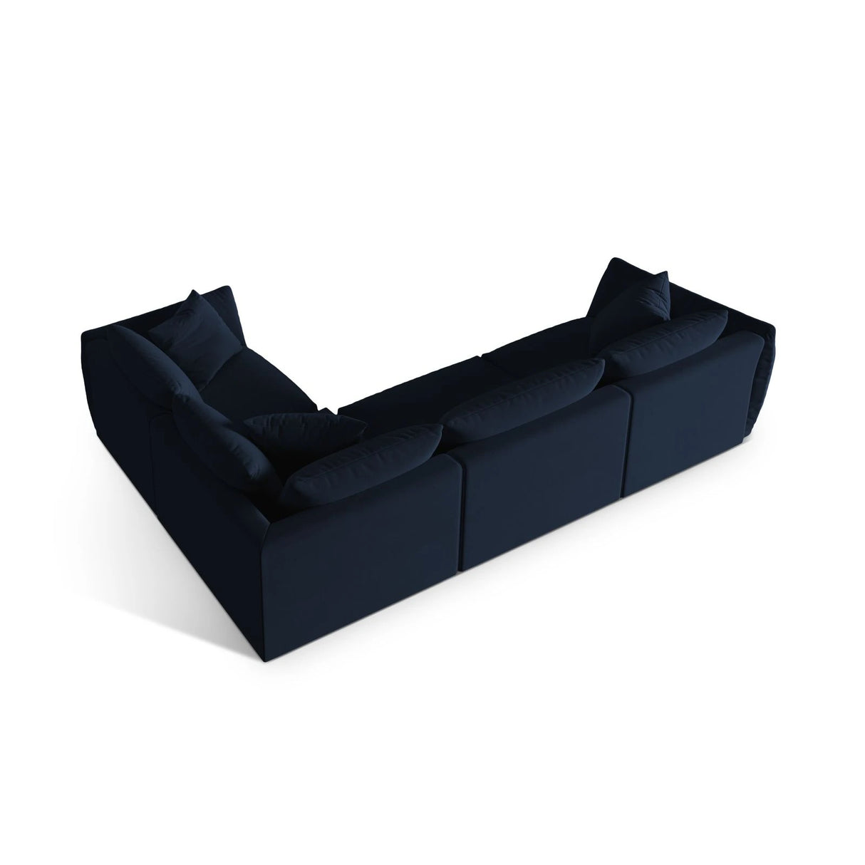 Chris 5-Sitzer Ecksofa Rechts, in Leinenoptik aus Samt (CasDeBl) in Königsblau, 295x210 cm – Bild 5