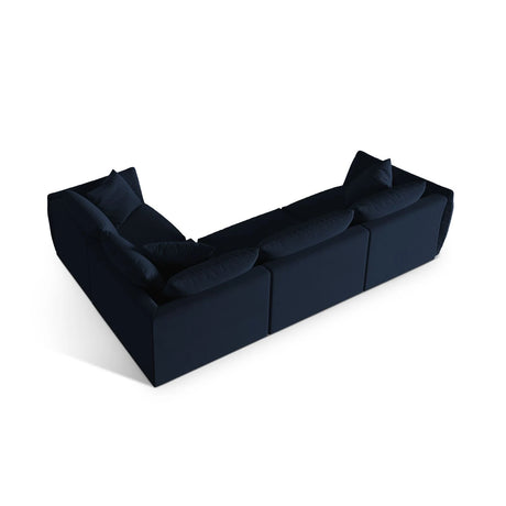 Chris 5-Sitzer Ecksofa Rechts, in Leinenoptik aus Samt (CasDeBl) in Königsblau, 295x210 cm – Bild 5