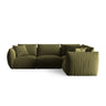 Chris 5-Sitzer Ecksofa Rechts, in Leinenoptik aus Samt (CasFor) in Light Green, 295x210 cm – Bild 1