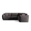 Chris 5-Sitzer Ecksofa Rechts, in Leinenoptik aus Samt (CasGraph) in Dunkelgrau, 295x210 cm – Bild 1