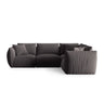 Chris 5-Sitzer Ecksofa Rechts, in Leinenoptik aus Samt (CasGraph) in Dunkelgrau, 295x210 cm – Bild 1