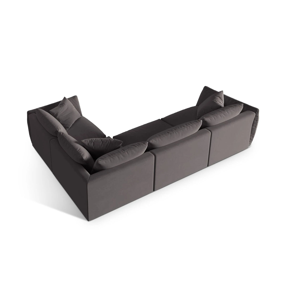 Chris 5-Sitzer Ecksofa Rechts, in Leinenoptik aus Samt (CasGraph) in Dunkelgrau, 295x210 cm – Bild 5