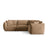 Chris 5-Sitzer Ecksofa Rechts, in Leinenoptik aus Samt (CasLio) in Sand, 295x210 cm – Bild 1