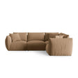 Chris 5-Sitzer Ecksofa Rechts, in Leinenoptik aus Samt (CasLio) in Sand, 295x210 cm – Bild 1