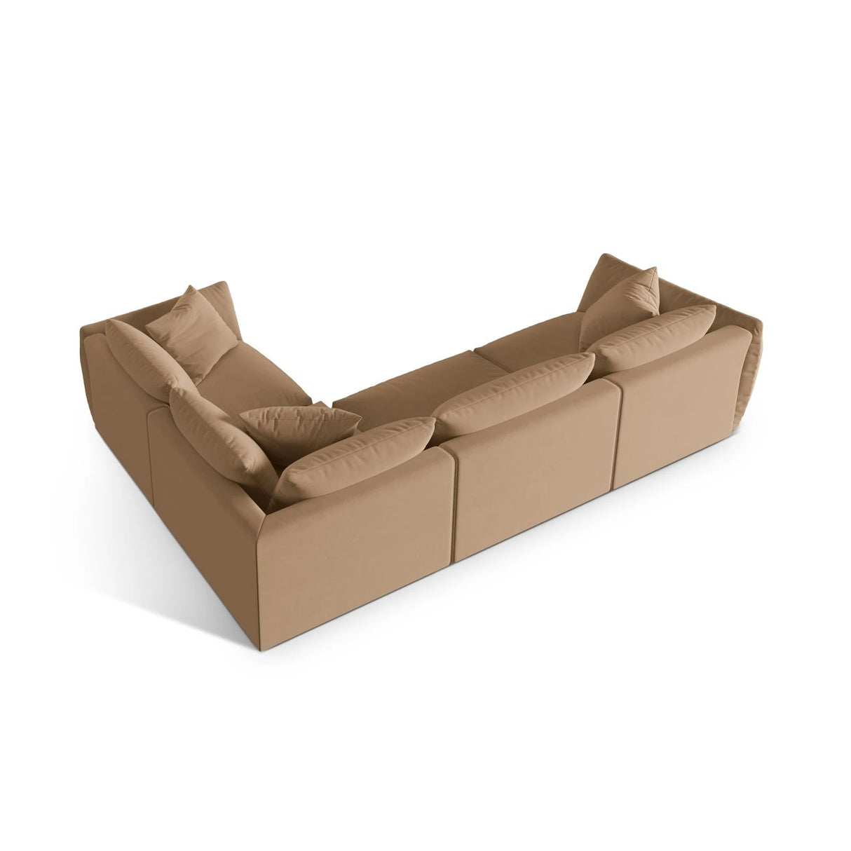 Chris 5-Sitzer Ecksofa Rechts, in Leinenoptik aus Samt (CasLio) in Sand, 295x210 cm – Bild 5