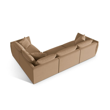 Chris 5-Sitzer Ecksofa Rechts, in Leinenoptik aus Samt (CasLio) in Sand, 295x210 cm – Bild 5