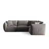 Chris 5-Sitzer Ecksofa Rechts, in Leinenoptik aus Samt (CasSto) in Grau, 295x210 cm – Bild 1