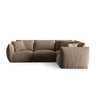 Chris 5-Sitzer Ecksofa Rechts, in Leinenoptik aus Samt (CasTau) in Light Brown, 295x210 cm – Bild 1