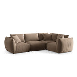Chris 5-Sitzer Ecksofa Rechts, in Leinenoptik aus Samt (CasTau) in Light Brown, 295x210 cm – Bild 4