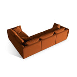 Chris 5-Sitzer Ecksofa Rechts, in Leinenoptik aus Samt (CasTerr) in Terrakotta, 295x210 cm – Bild 5