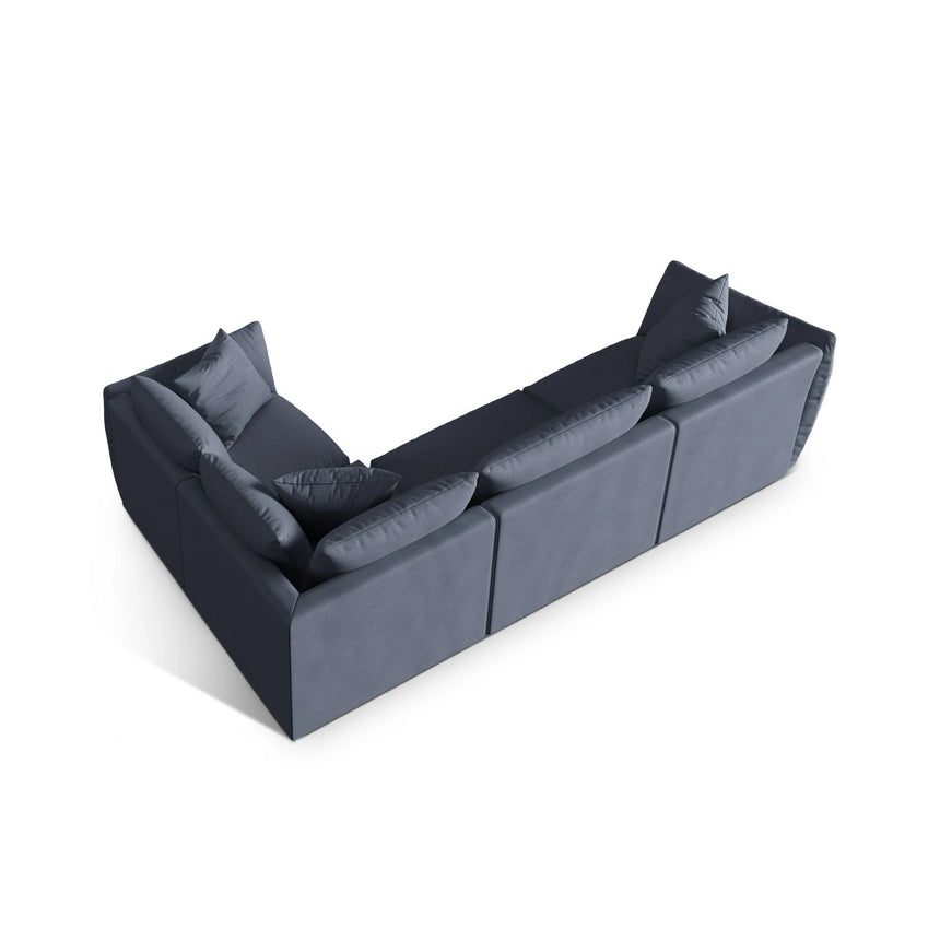 Chris 5-Sitzer Ecksofa Rechts, in Leinenoptik aus Strukturierter Stoff (LIN74) in Light Green, 295x210 cm – Bild 5