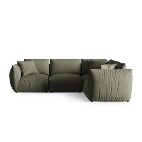 Chris 5-Sitzer Ecksofa Rechts, in Leinenoptik aus Strukturierter Stoff (LIN81) in Muted Blue, 295x210 cm – Bild 1