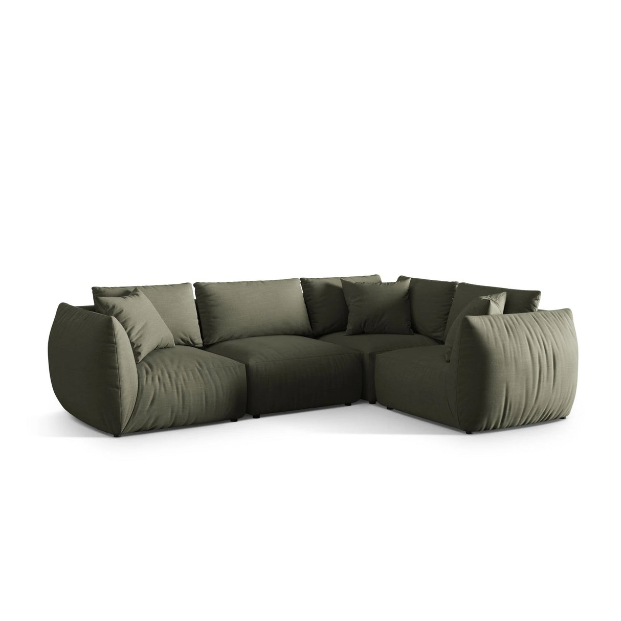 Chris 5-Sitzer Ecksofa Rechts, in Leinenoptik aus Strukturierter Stoff (LIN81) in Muted Blue, 295x210 cm – Bild 4
