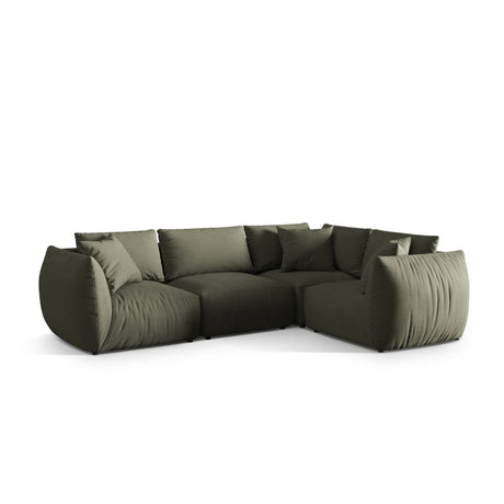 Chris 5-Sitzer Ecksofa Rechts, in Leinenoptik aus Strukturierter Stoff (LIN81) in Muted Blue, 295x210 cm – Bild 4