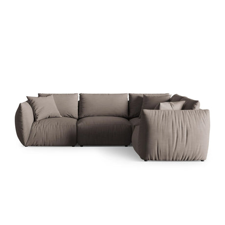 Chris 5-Sitzer Ecksofa Rechts, in Leinenoptik aus Strukturierter Stoff (LINS07) in Concrete, 295x210 cm – Bild 1