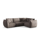 Chris 5-Sitzer Ecksofa Rechts, in Leinenoptik aus Strukturierter Stoff (LINS07) in Concrete, 295x210 cm – Bild 4