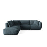 Chris 6-Sitzer Ecksofa offen, Links, in Leinenoptik aus Samt (CasDaBl) in Pastel Blue, 295x290 cm – Bild 1