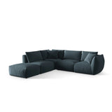 Chris 6-Sitzer Ecksofa offen, Links, in Leinenoptik aus Samt (CasDaBl) in Pastel Blue, 295x290 cm – Bild 3