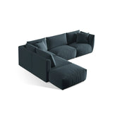 Chris 6-Sitzer Ecksofa offen, Links, in Leinenoptik aus Samt (CasDaBl) in Pastel Blue, 295x290 cm – Bild 4