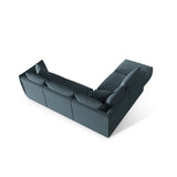 Chris 6-Sitzer Ecksofa offen, Links, in Leinenoptik aus Samt (CasDaBl) in Pastel Blue, 295x290 cm – Bild 5