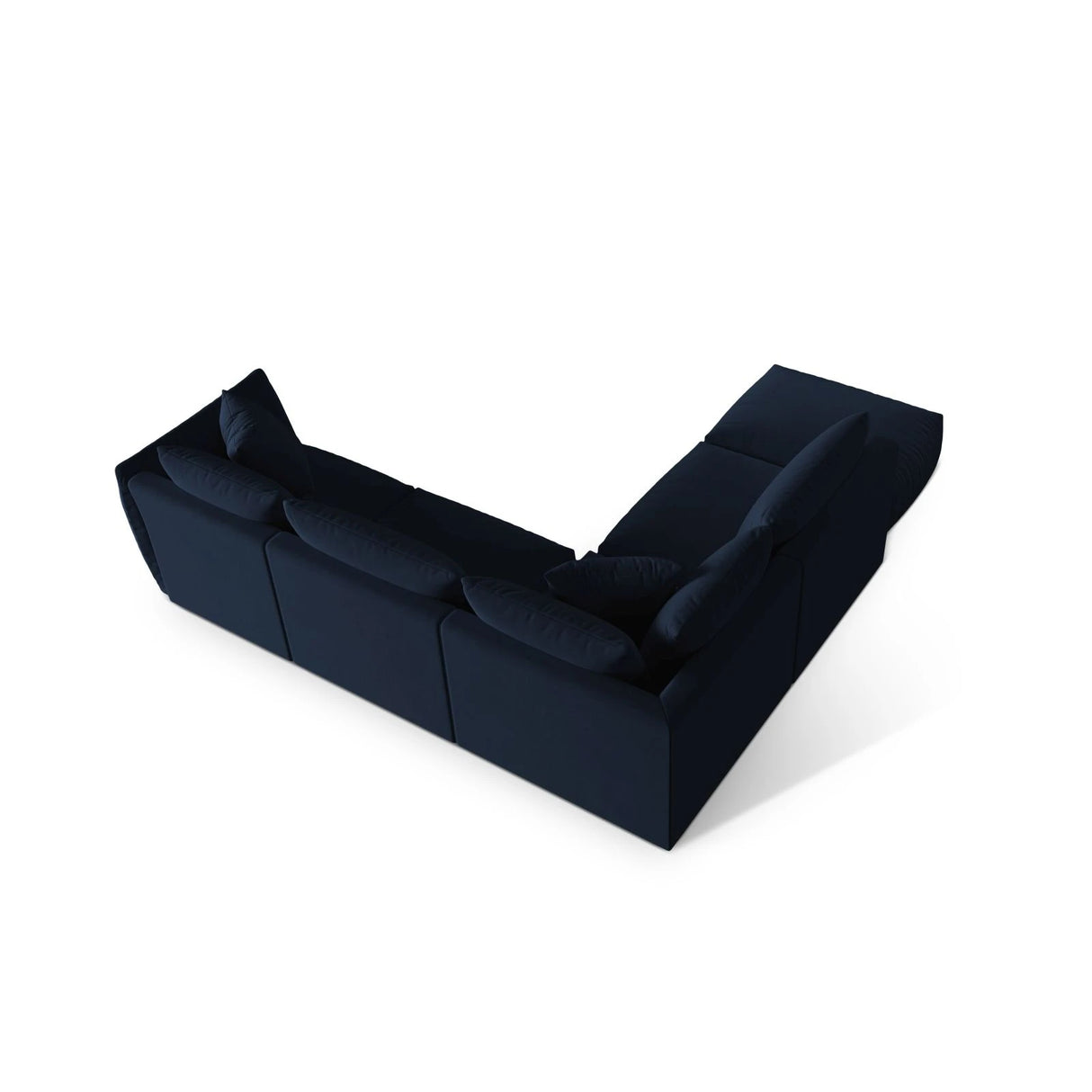 Chris 6-Sitzer Ecksofa offen, Links, in Leinenoptik aus Samt (CasDeBl) in Königsblau, 295x290 cm – Bild 5